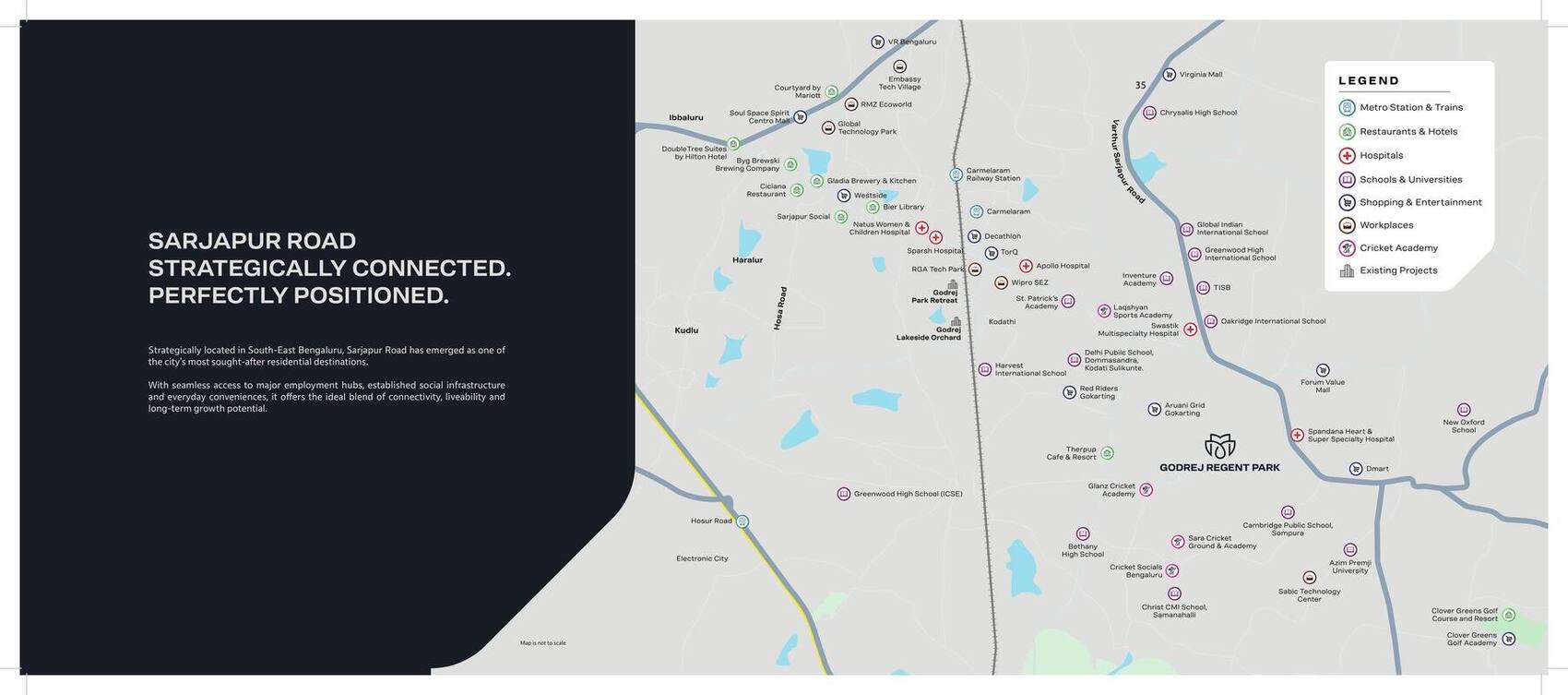 Godrej Regent Park location map, Sarjapur Road connectivity